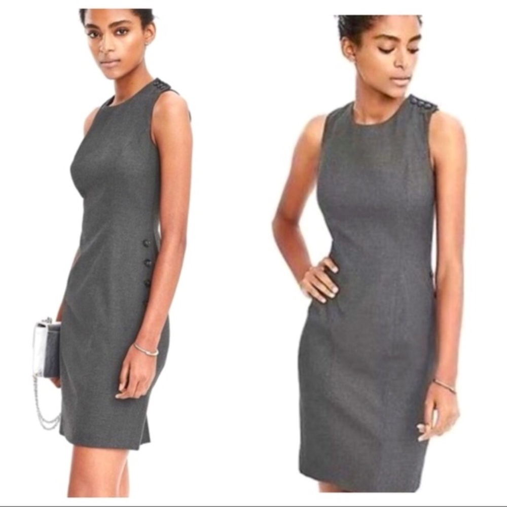 Banana Republic Sleeveless Side Button Sheath Dress (Size 4)